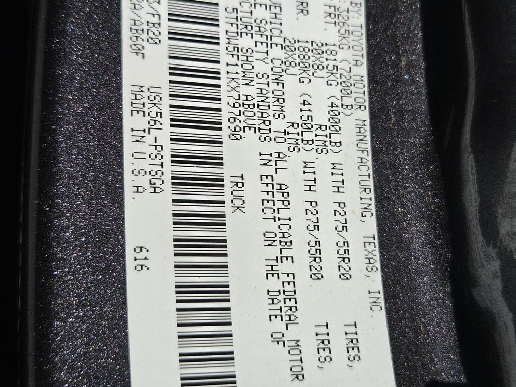 2019 Toyota Tundra SR5 5.7L V8